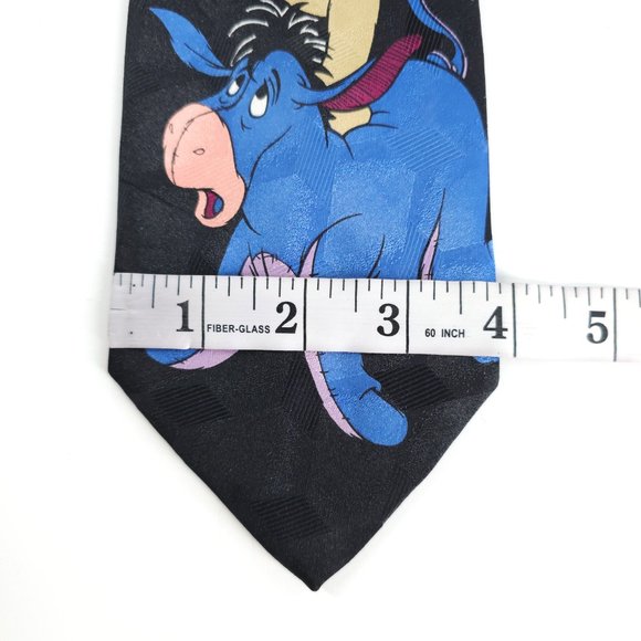 Disney Winne the Pooh Men Tie Tigger Eeyore Piglet Black Multi Size 57x4 - NWOT - Picture 6 of 7